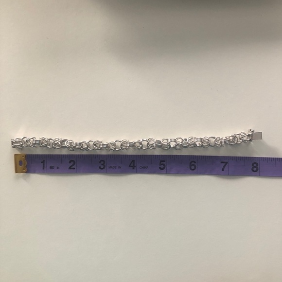 GB 925 Sterling Silver 8" CHARM BRACELET 9mm Link - Picture 8 of 9